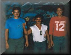 L-R Mark Rivard, unknown Artist and Gene in Cartagena, Columbia