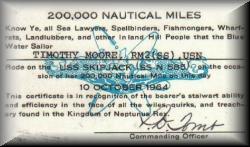 Tim's 200,000 Mile card (Nautical that is)