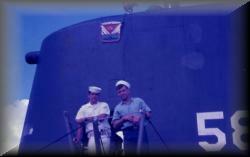 Dwight Short and Pete Whalen guarding the fort in Bermuda