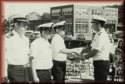 Awards ceremony in NL (l-r) Chief Lehman, Lt. Kehoe, Senior Chief Morrison, Chief Standlee and Cdr. Plath, CO